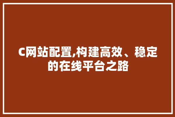 C网站配置,构建高效、稳定的在线平台之路