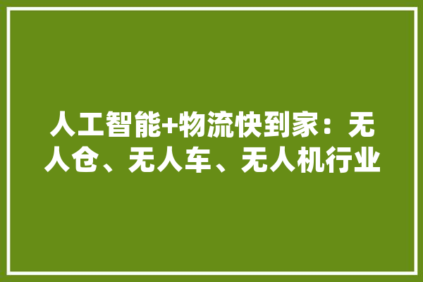 人工智能+物流快到家：无人仓、无人车、无人机行业加速进化_物流_人工智能 AI简讯