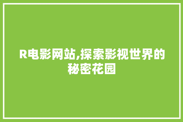 R电影网站,探索影视世界的秘密花园