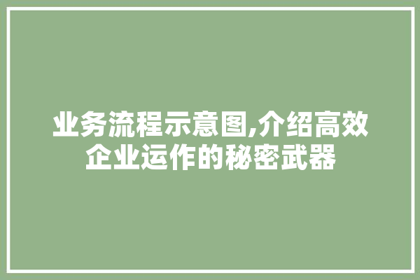业务流程示意图,介绍高效企业运作的秘密武器