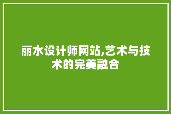 丽水设计师网站,艺术与技术的完美融合 智能写作