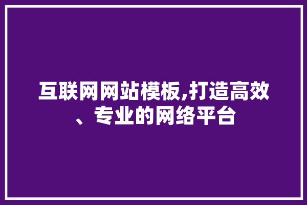 互联网网站模板,打造高效、专业的网络平台 计算机
