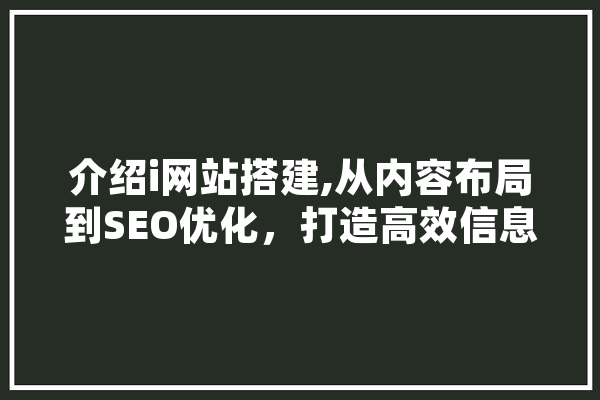 介绍i网站搭建,从内容布局到SEO优化，打造高效信息平台 云服务