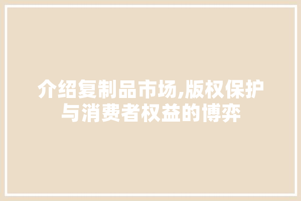 介绍复制品市场,版权保护与消费者权益的博弈 云服务