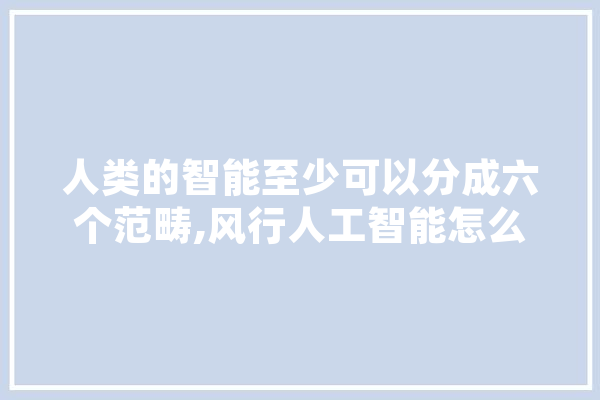 人类的智能至少可以分成六个范畴,风行人工智能怎么样 文字写作
