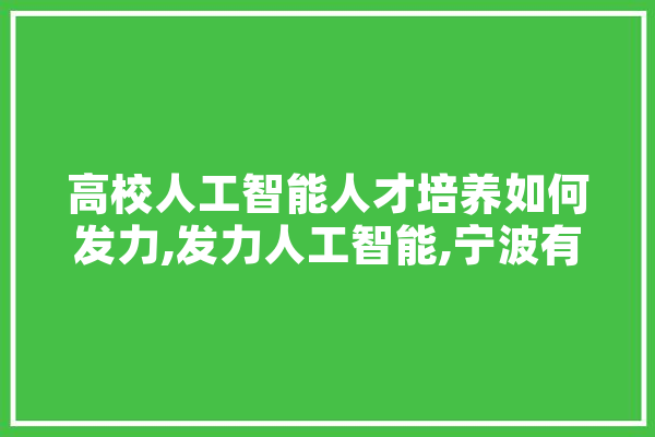 高校人工智能人才培养如何发力,发力人工智能,宁波有优势 智能问答