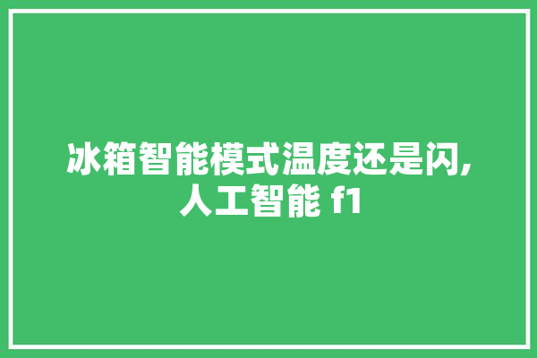 冰箱智能模式温度还是闪,人工智能 f1