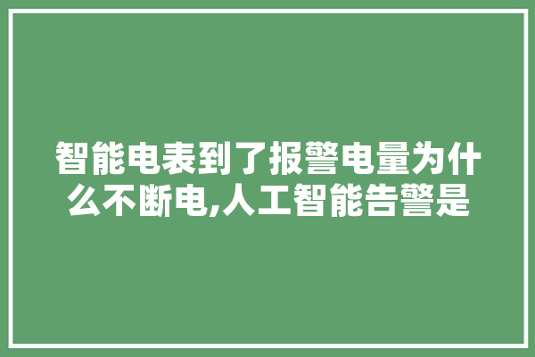智能电表到了报警电量为什么不断电,人工智能告警是干嘛的