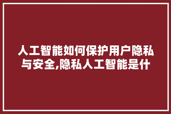 人工智能如何保护用户隐私与安全,隐私人工智能是什么