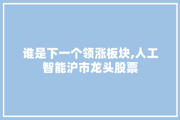 谁是下一个领涨板块,人工智能沪市龙头股票