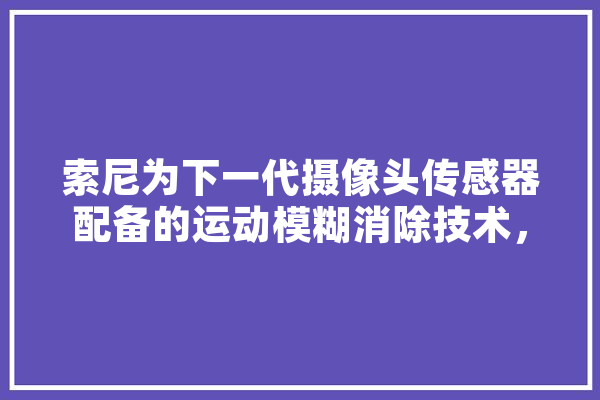 索尼为下一代摄像头传感器配备的运动模糊消除技术，有着怎样的特点,索尼人工智能叫什么