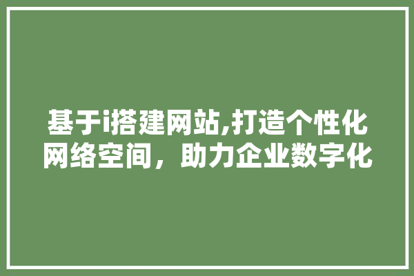 基于i搭建网站,打造个性化网络空间，助力企业数字化转型 计算机
