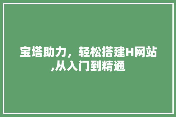 宝塔助力，轻松搭建H网站,从入门到精通 科技快讯