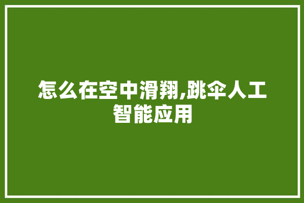怎么在空中滑翔,跳伞人工智能应用