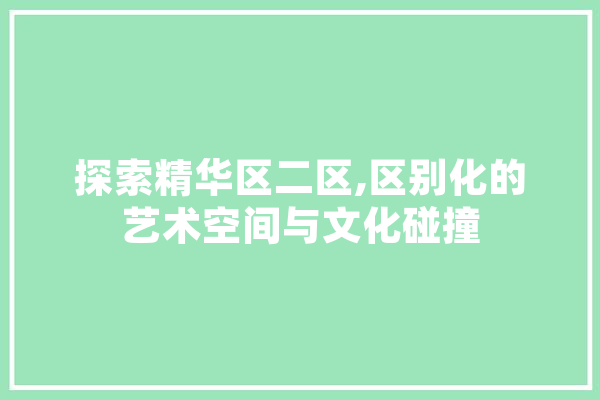 探索精华区二区,区别化的艺术空间与文化碰撞 绘影字幕