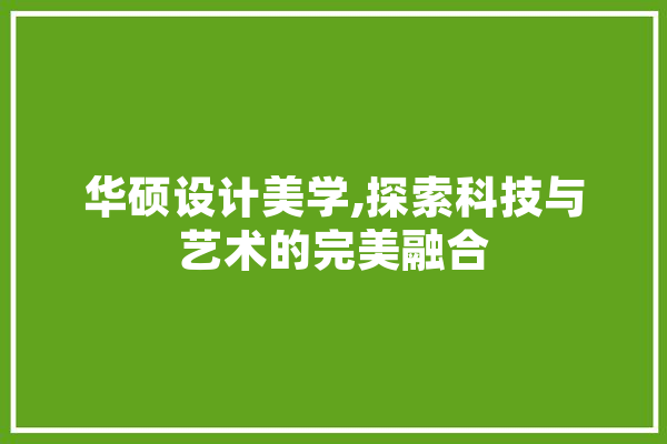 华硕设计美学,探索科技与艺术的完美融合