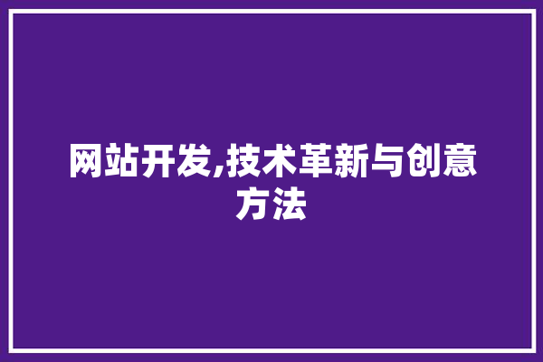 网站开发,技术革新与创意方法