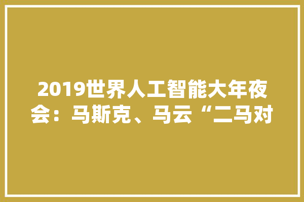 2019世界人工智能大年夜会：马斯克、马云“二马对话”完整记录_特斯拉_火星 绘影字幕