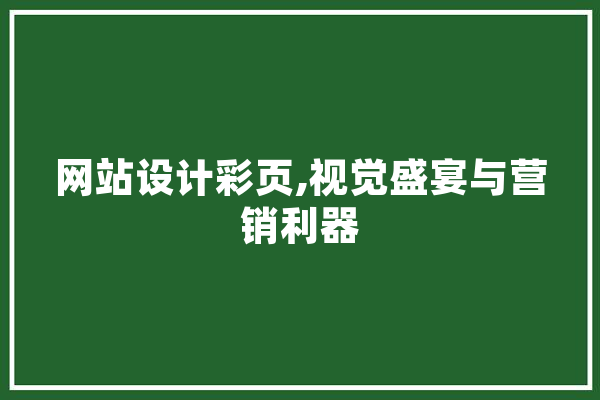 网站设计彩页,视觉盛宴与营销利器
