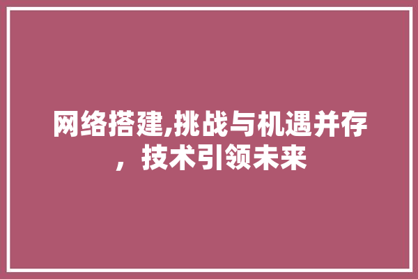 网络搭建,挑战与机遇并存，技术引领未来 AI快讯
