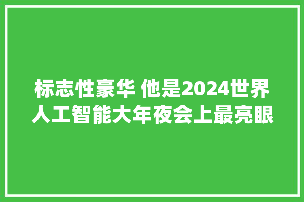 标志性豪华 他是2024世界人工智能大年夜会上最亮眼的guy_动力_座椅