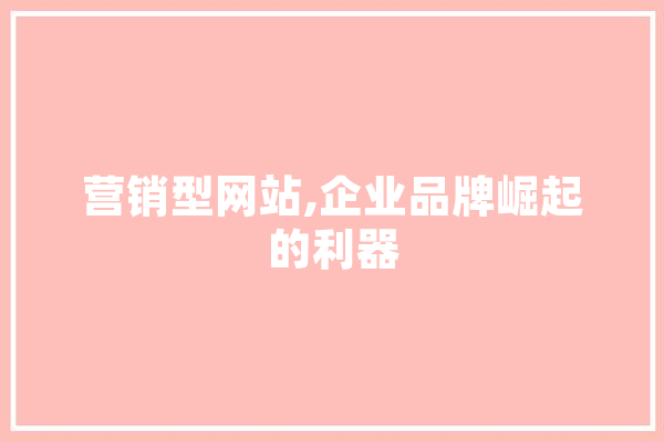 营销型网站,企业品牌崛起的利器 计算机