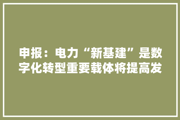 申报：电力“新基建”是数字化转型重要载体将提高发电效率降低成本_电力_能源