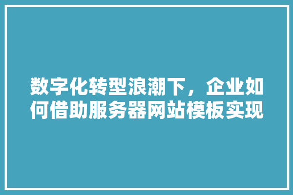 数字化转型浪潮下，企业如何借助服务器网站模板实现高效发展 智能写作