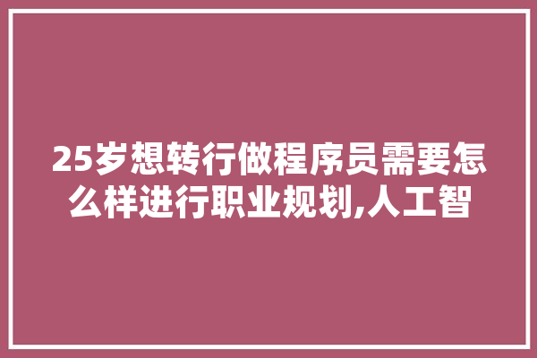 25岁想转行做程序员需要怎么样进行职业规划,人工智能的表格