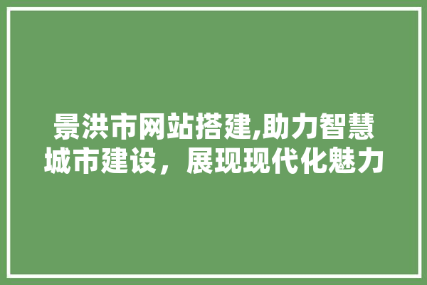 景洪市网站搭建,助力智慧城市建设，展现现代化魅力 绘影字幕