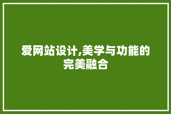 爱网站设计,美学与功能的完美融合 科技快讯