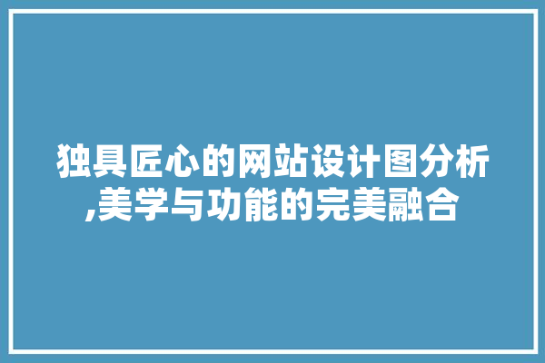 独具匠心的网站设计图分析,美学与功能的完美融合