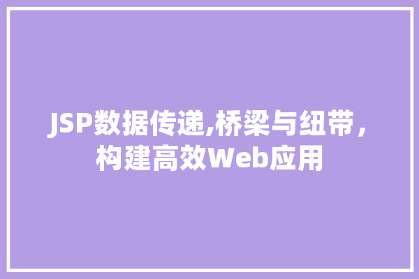 JSP数据传递,桥梁与纽带，构建高效Web应用 云服务