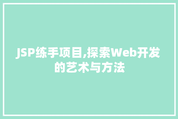 JSP练手项目,探索Web开发的艺术与方法 文字写作