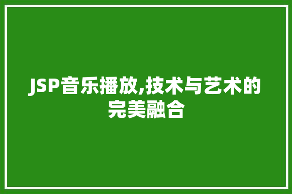 JSP音乐播放,技术与艺术的完美融合