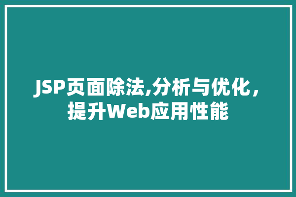 JSP页面除法,分析与优化，提升Web应用性能