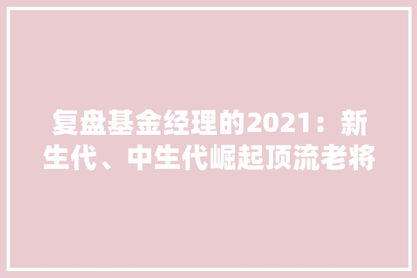 复盘基金经理的2021：新生代、中生代崛起顶流老将黯然失落色_基金_司理