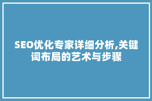 SEO优化专家详细分析,关键词布局的艺术与步骤 文字写作
