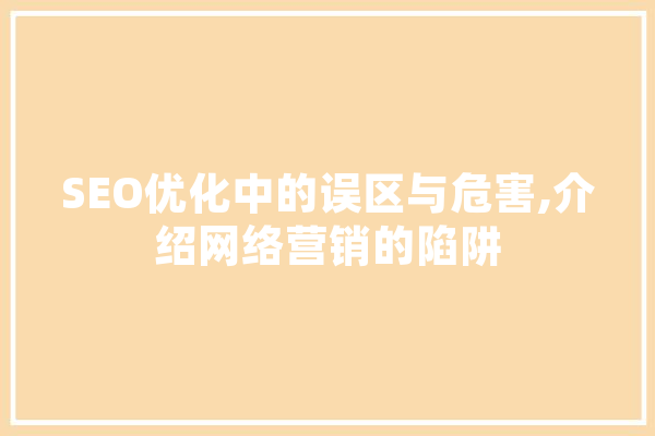SEO优化中的误区与危害,介绍网络营销的陷阱