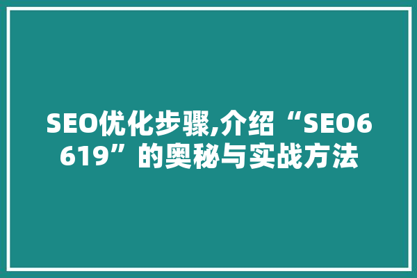SEO优化步骤,介绍“SEO6619”的奥秘与实战方法 智能问答