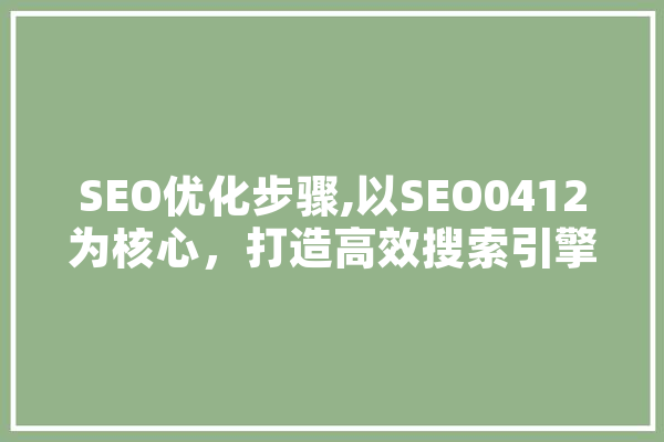 SEO优化步骤,以SEO0412为核心，打造高效搜索引擎排名 计算机