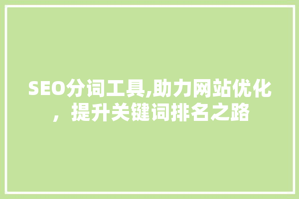 SEO分词工具,助力网站优化，提升关键词排名之路
