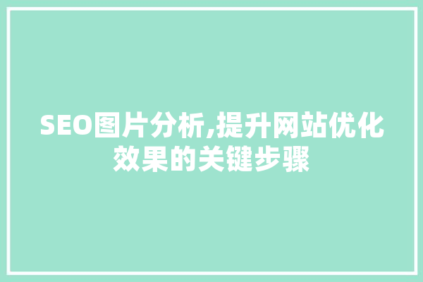 SEO图片分析,提升网站优化效果的关键步骤 AI简讯