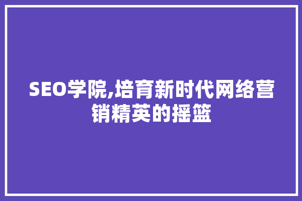 SEO学院,培育新时代网络营销精英的摇篮