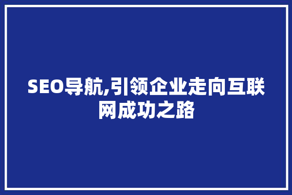 SEO导航,引领企业走向互联网成功之路 计算机
