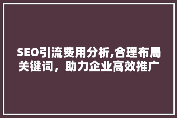 SEO引流费用分析,合理布局关键词，助力企业高效推广 智能问答