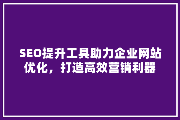 SEO提升工具助力企业网站优化，打造高效营销利器 绘影字幕