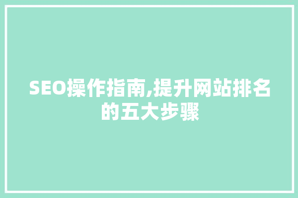 SEO操作指南,提升网站排名的五大步骤 AI简讯