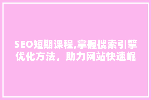 SEO短期课程,掌握搜索引擎优化方法，助力网站快速崛起 智能写作