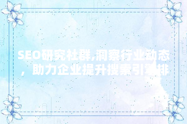 SEO研究社群,洞察行业动态，助力企业提升搜索引擎排名
